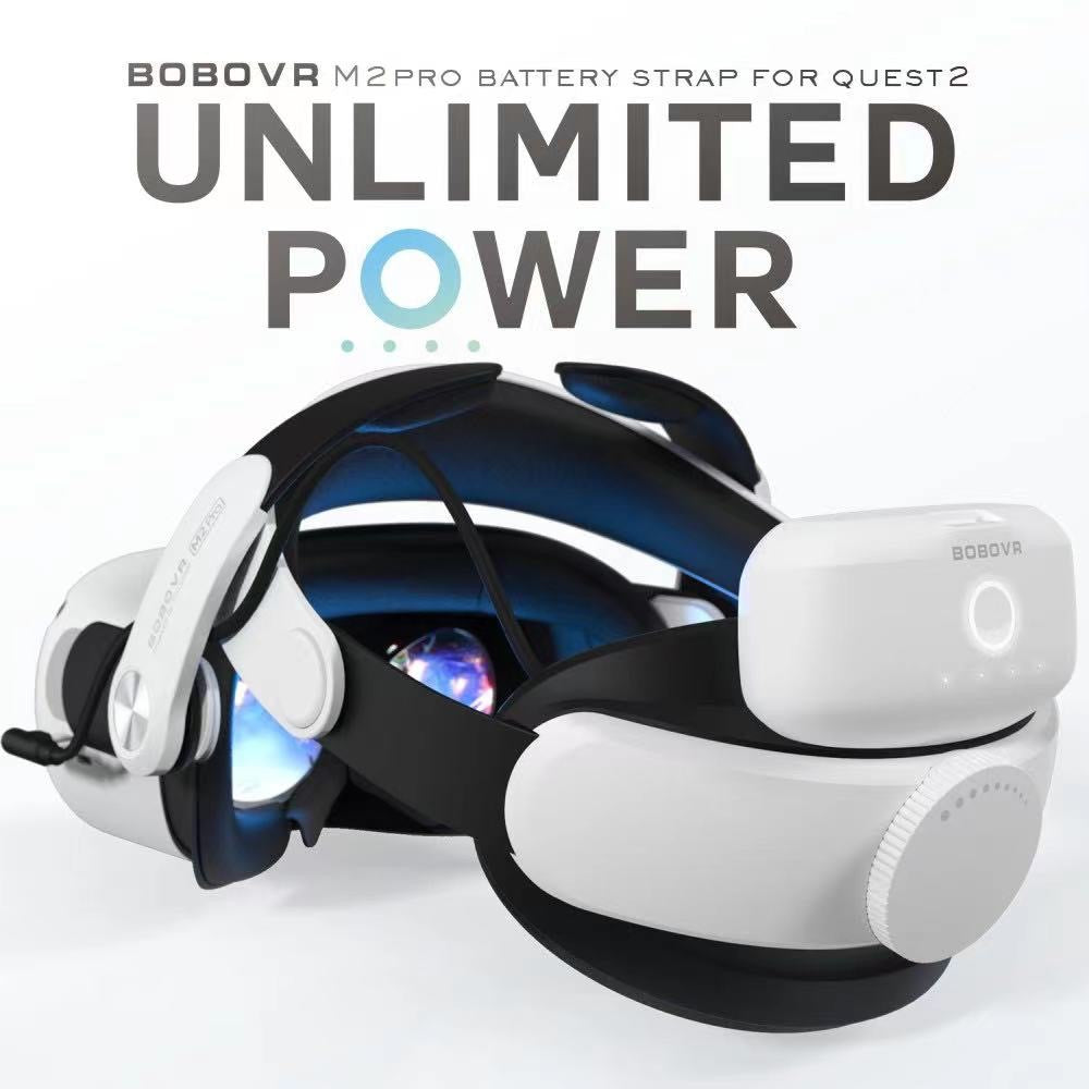 BOBOVR M2 Pro Battery Pack Head Strap for Oculus Quest 2,Magnetic Connection and Lightweight Design, 5200mah Replaceable Power Bank