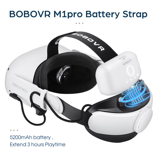 BOBOVR M1 Pro Battery Pack Head Strap for Oculus Quest 2 5200mah Magnetic Battery Elite Halo Strap For Quest2